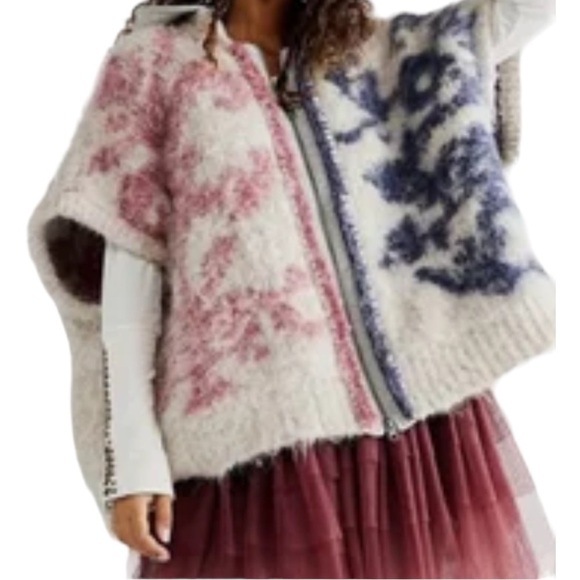 Free People Rare Thing Alpaca Slouchy Poncho - Picture 1 of 12